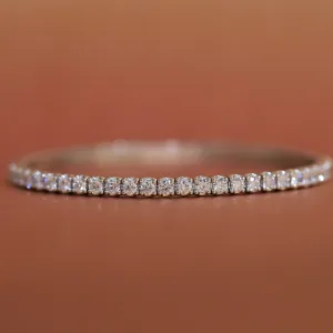 14ct White Gold Round Brilliant Cut Diamond Tennis Bracelet