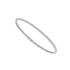 14k White Gold 0.75 Ctw Diamond Classic Bangle Tennis Bracelet
