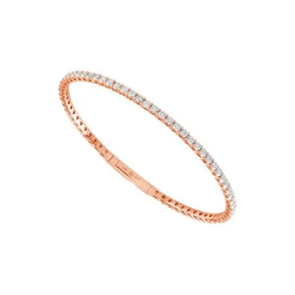 14K WHITE GOLD 2.63 CTW CLASSIC ROUND DIAMOND TENNIS BANGLE BRACELET