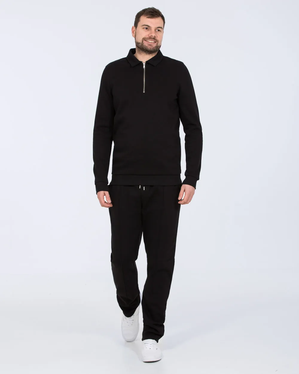 2t Elijah Tall Quarter Zip Sweatshirt (black)