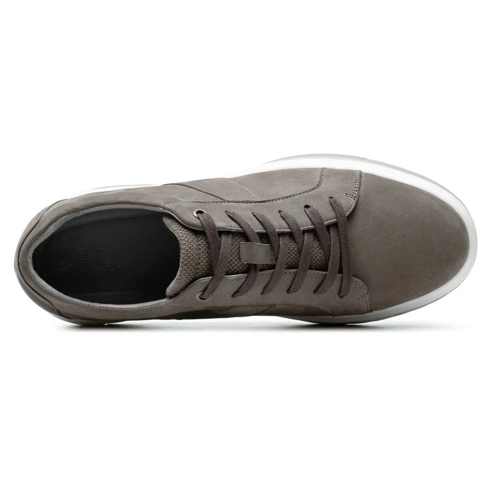 7 CM / 2.76 Inches CMR CHAMARIPA Height Increasing Shoes Gray Nubuck Leather Men's Casual Shoes