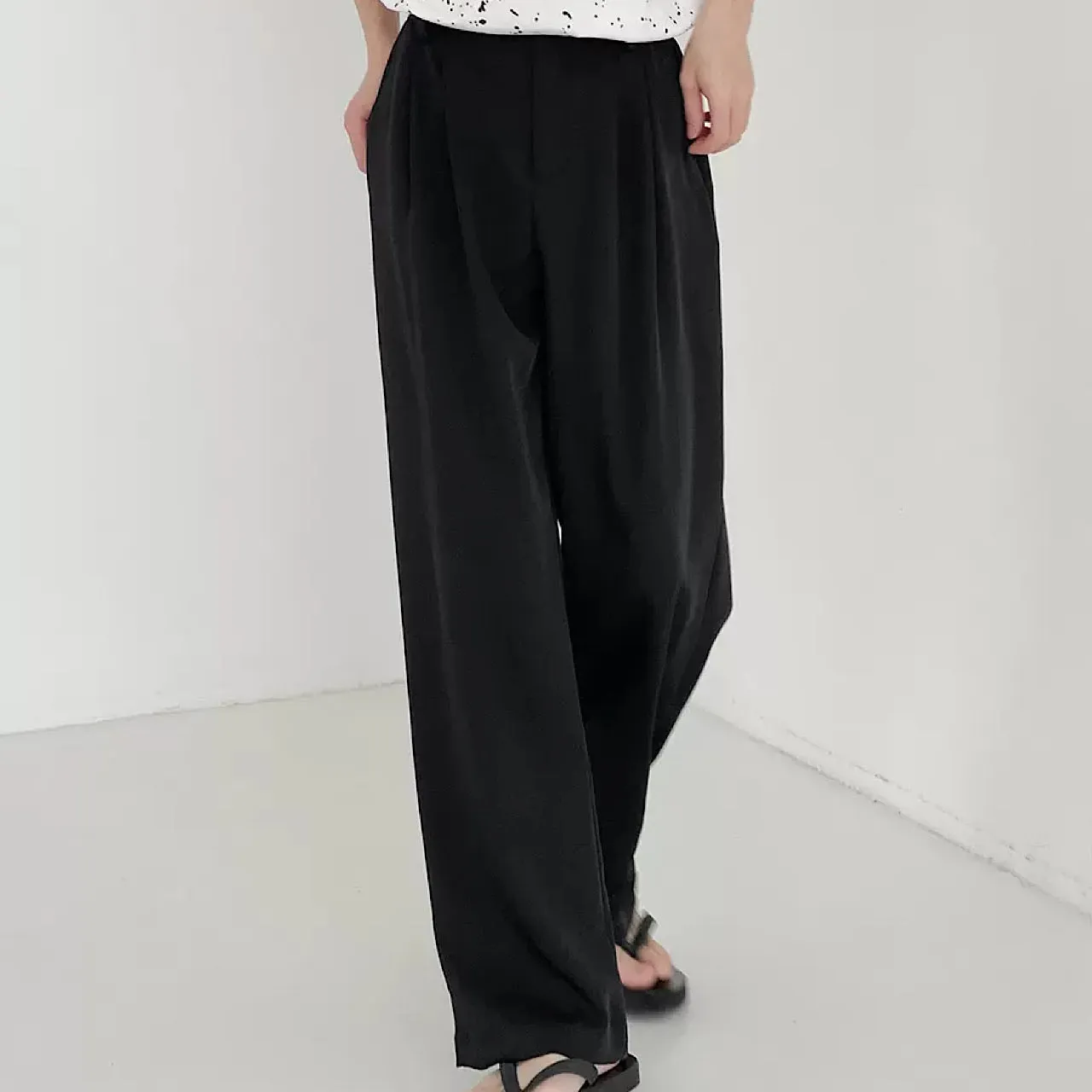 Airy stretch wide pants  HL1334