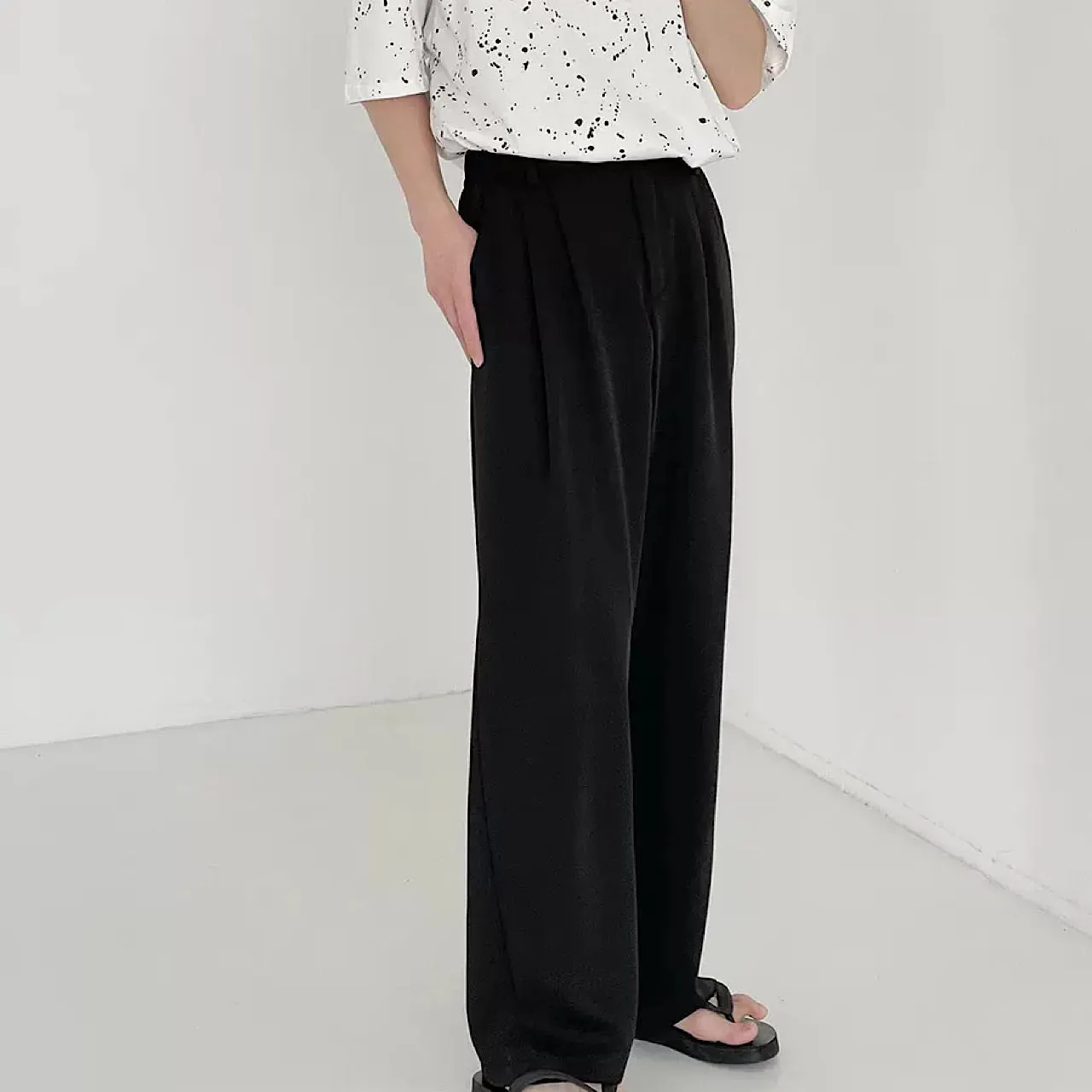 Airy stretch wide pants  HL1334