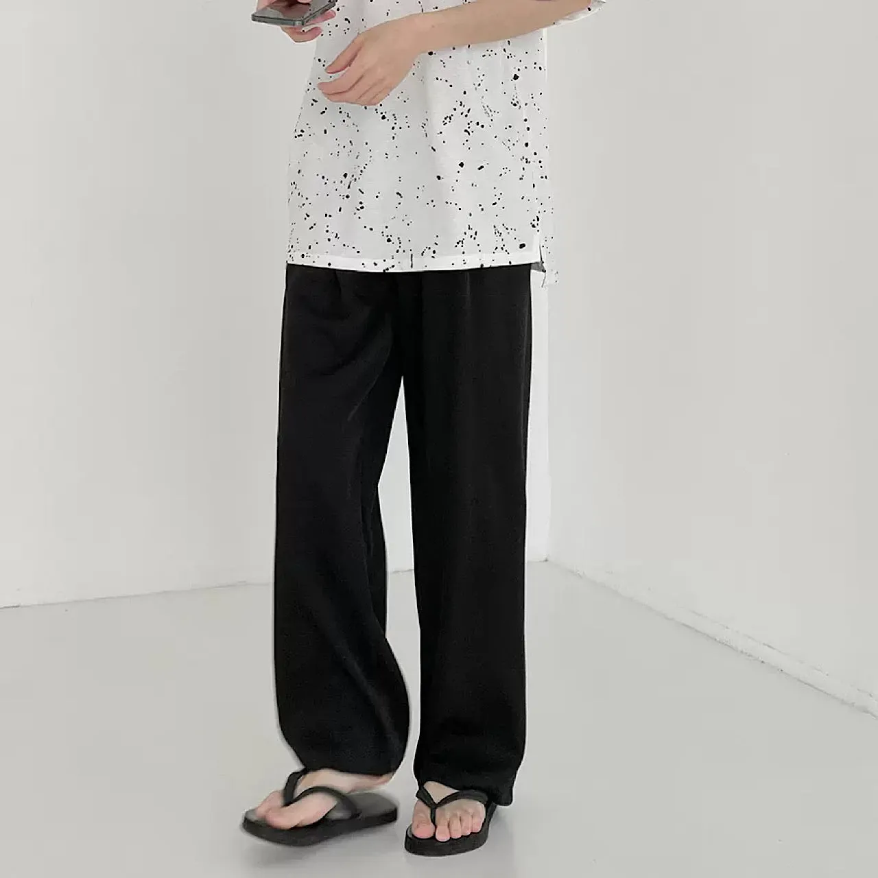 Airy stretch wide pants  HL1334