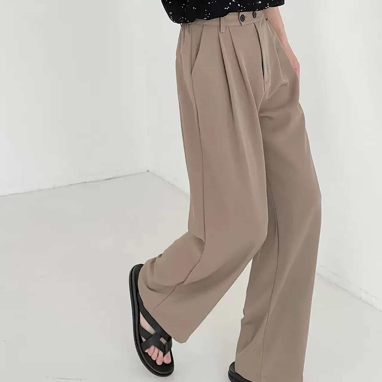 Airy stretch wide pants  HL1334