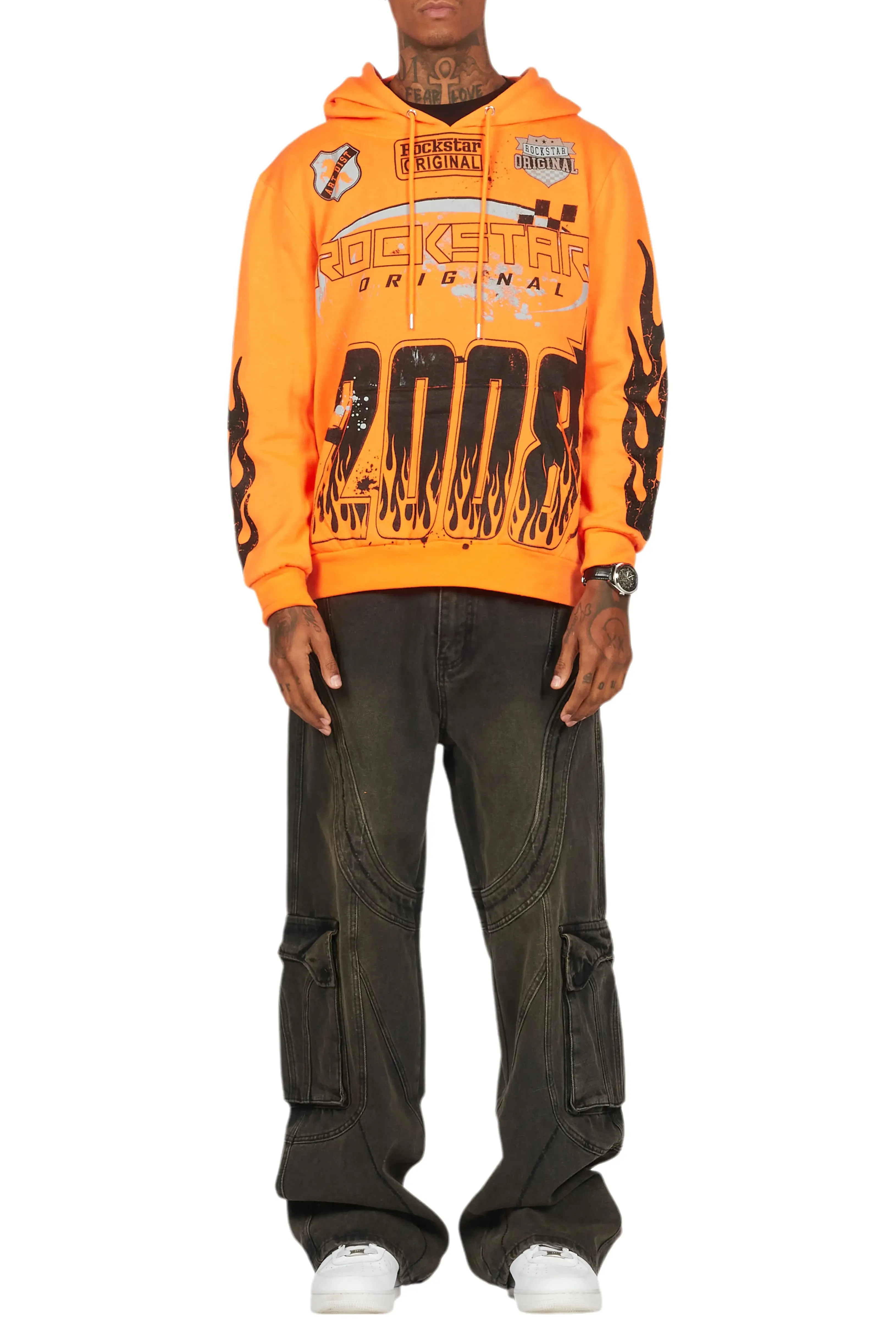 Amos Orange Graphic Hoodie