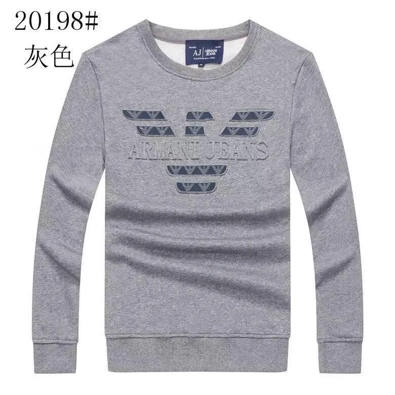 Armani Jeans Embroidered Logo Sweat Shirt- Grey