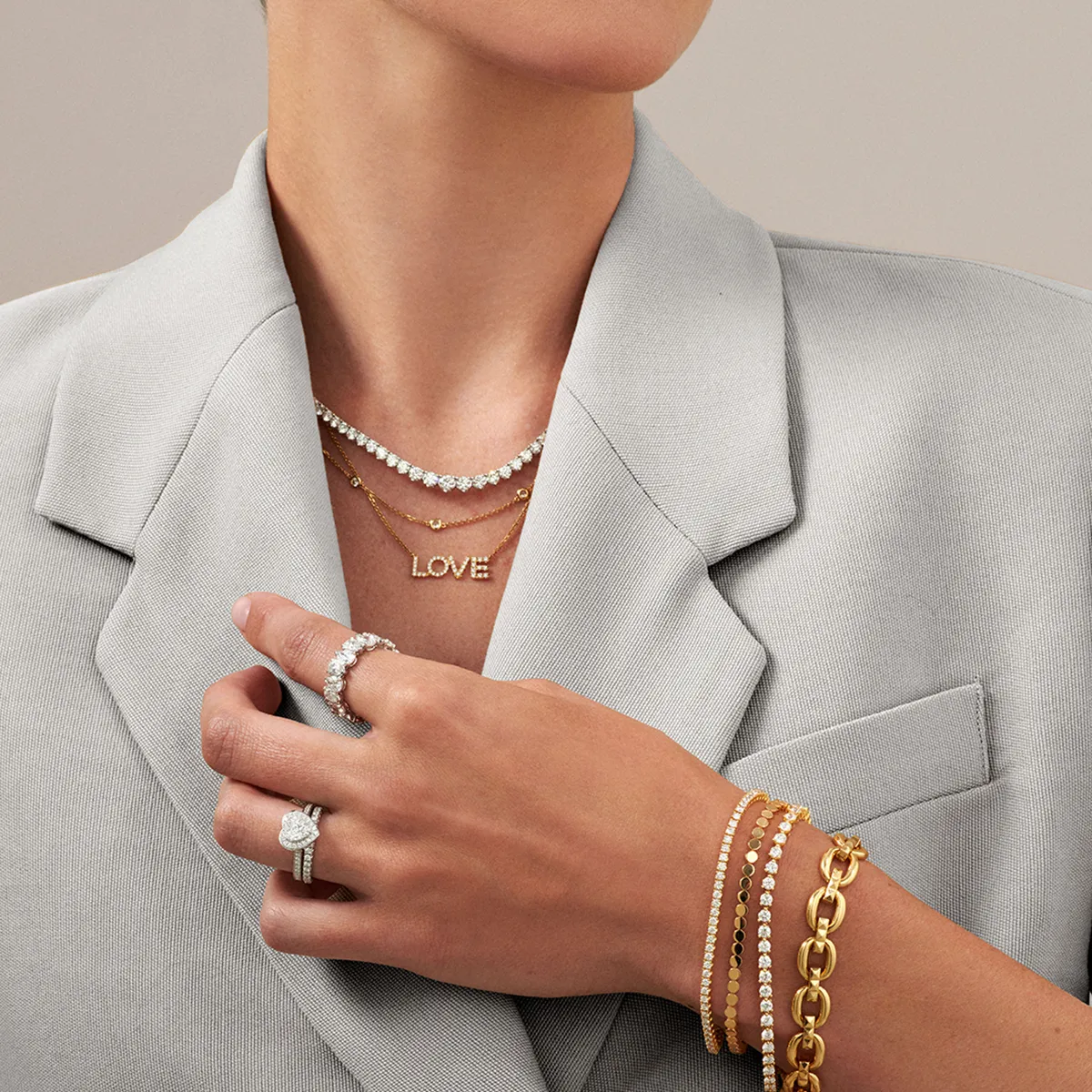 Aura Tennis Bracelet 4.38ct - 4.85ct | Yellow Gold