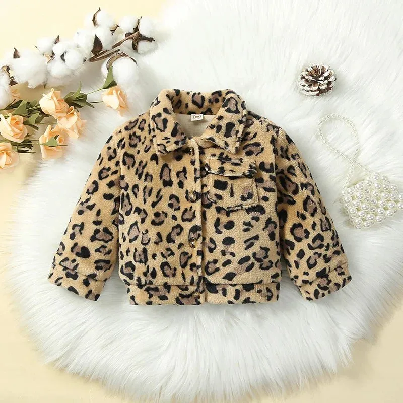 Autumn-Spring Toddler Girls Plush Coats
