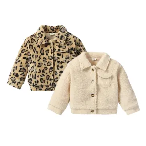 Autumn-Spring Toddler Girls Plush Coats