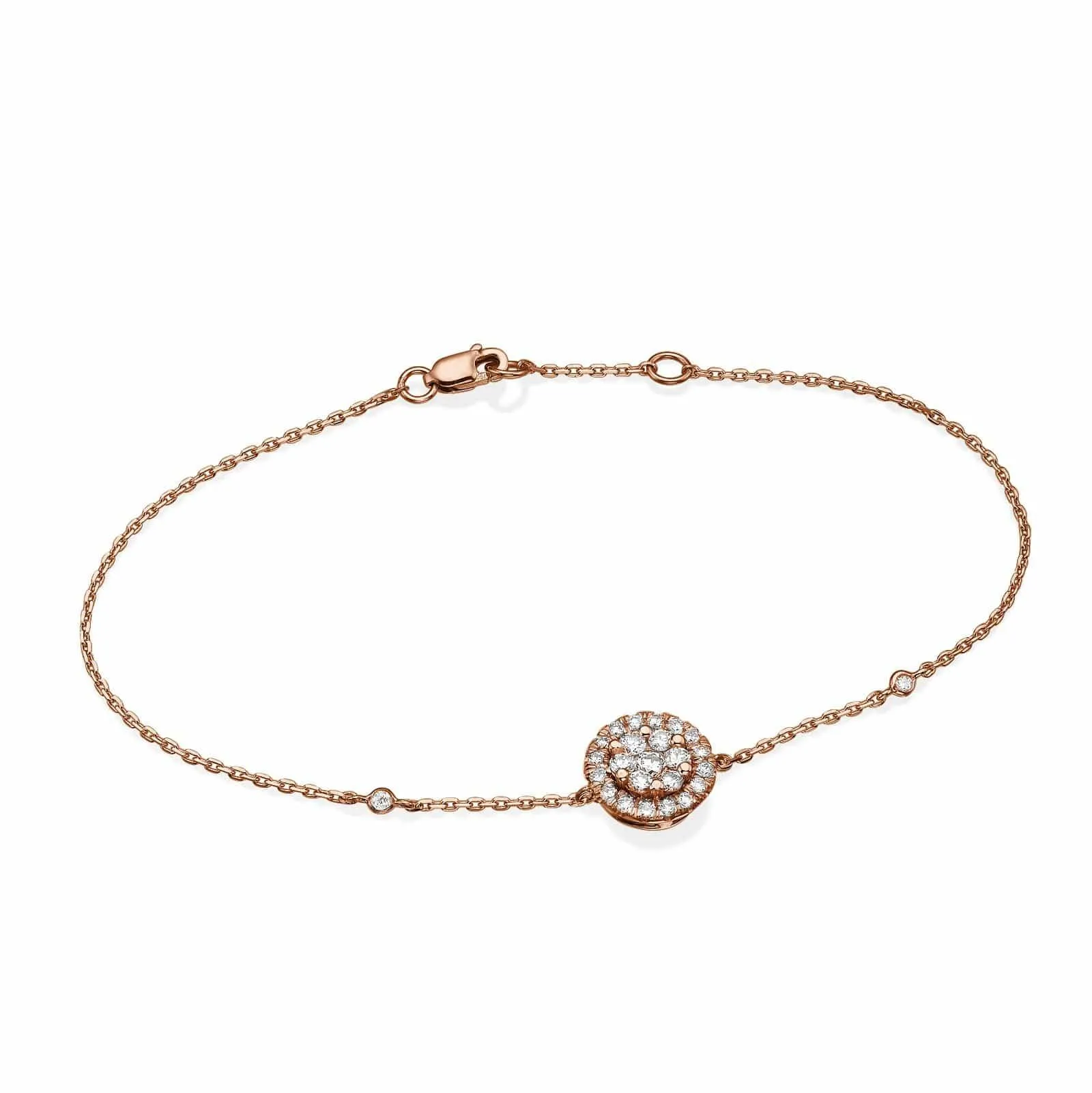Big Round Diamond Cluster Bracelet In 18K Gold