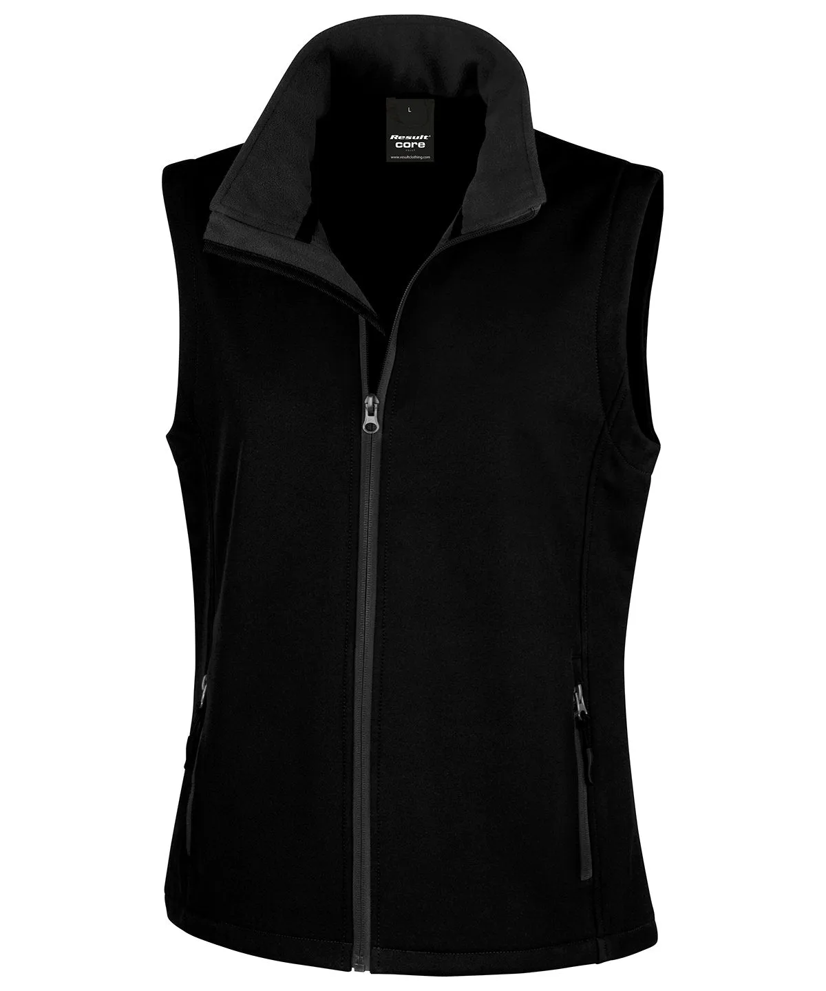 Black/Black - Women's printable softshell bodywarmer
