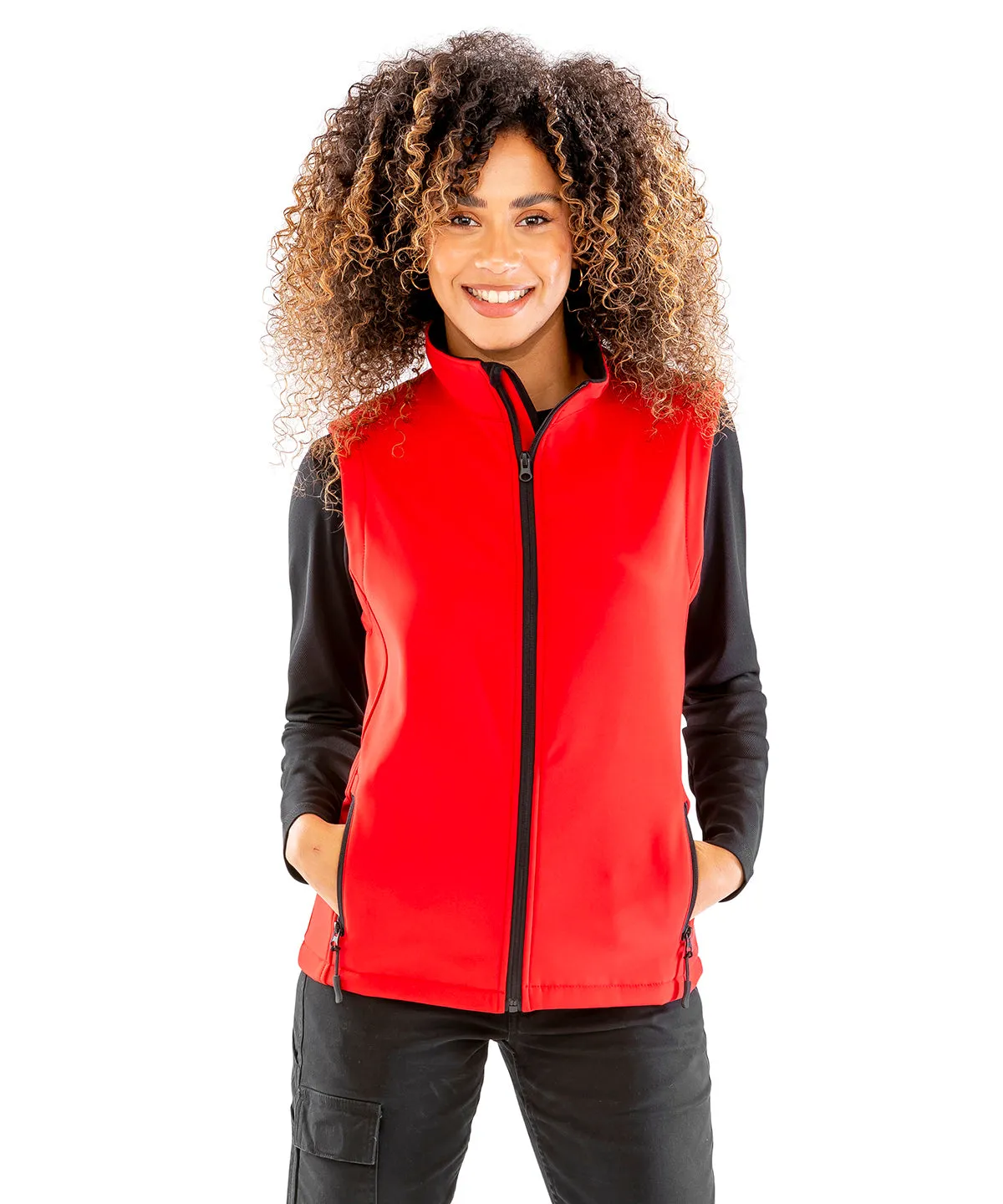 Black/Black - Women's printable softshell bodywarmer