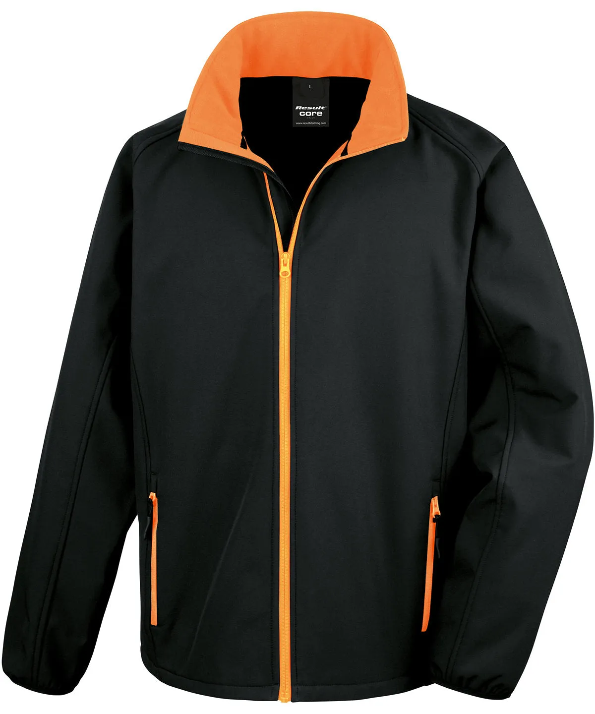 Black/Orange - Core printable softshell jacket