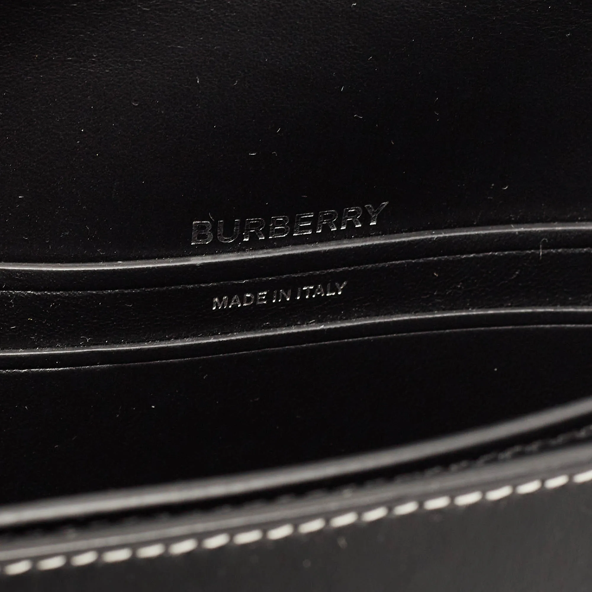 BURBERRY Blue/Black Denim and Leather Small Olympia Shoulder Bag