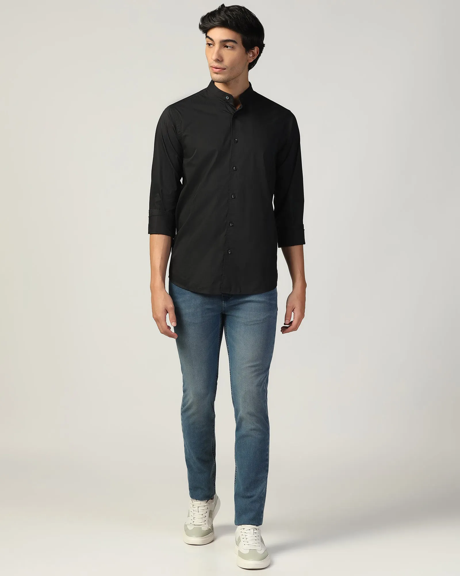Casual Black Stripe Shirt - Juni