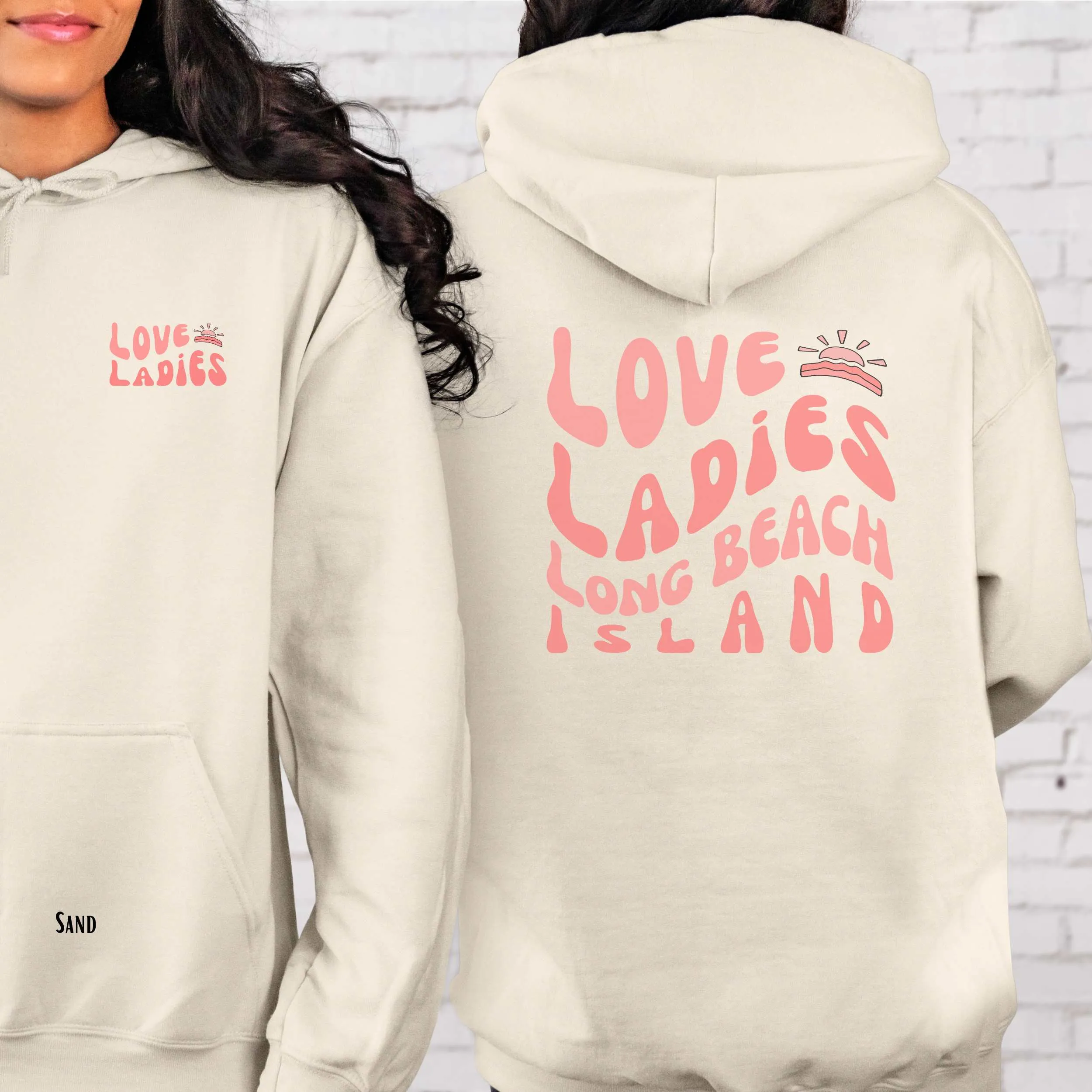 Coral wave Hoodie. Loveladies