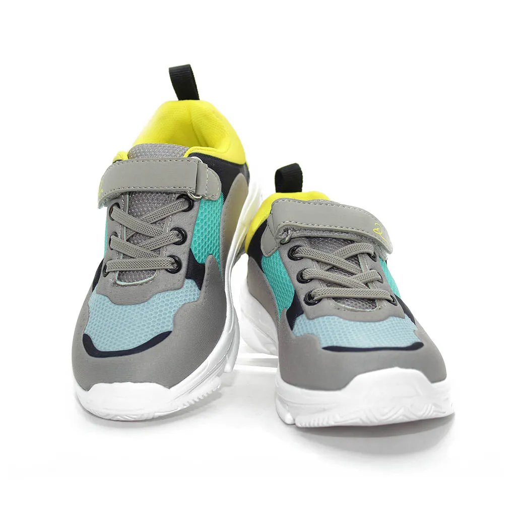D Trendy Sneakers Grey Yellow Toddlers Kids Boys - Kids Shoes