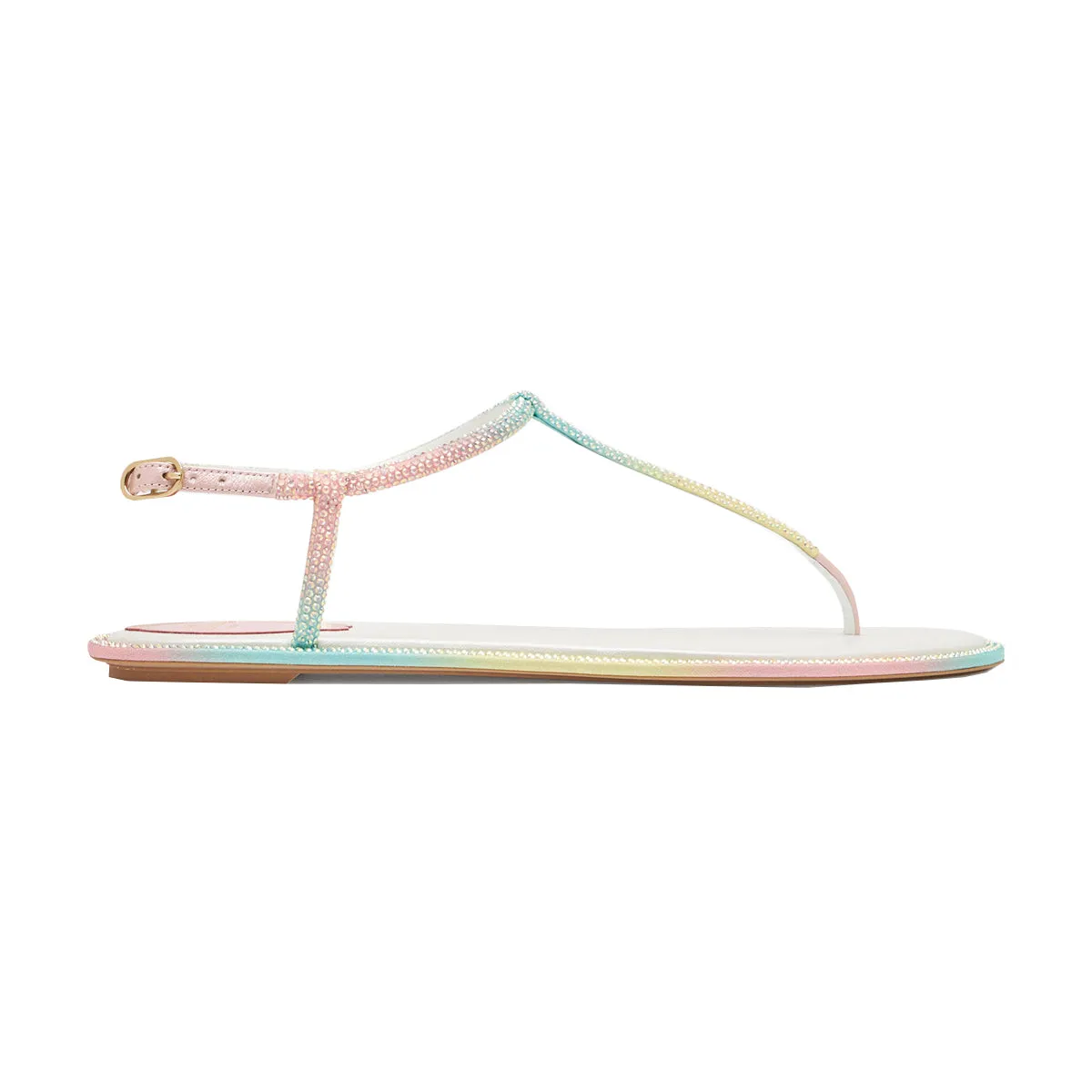 Diana Burano Thongs with Crystals and Rubber Sole