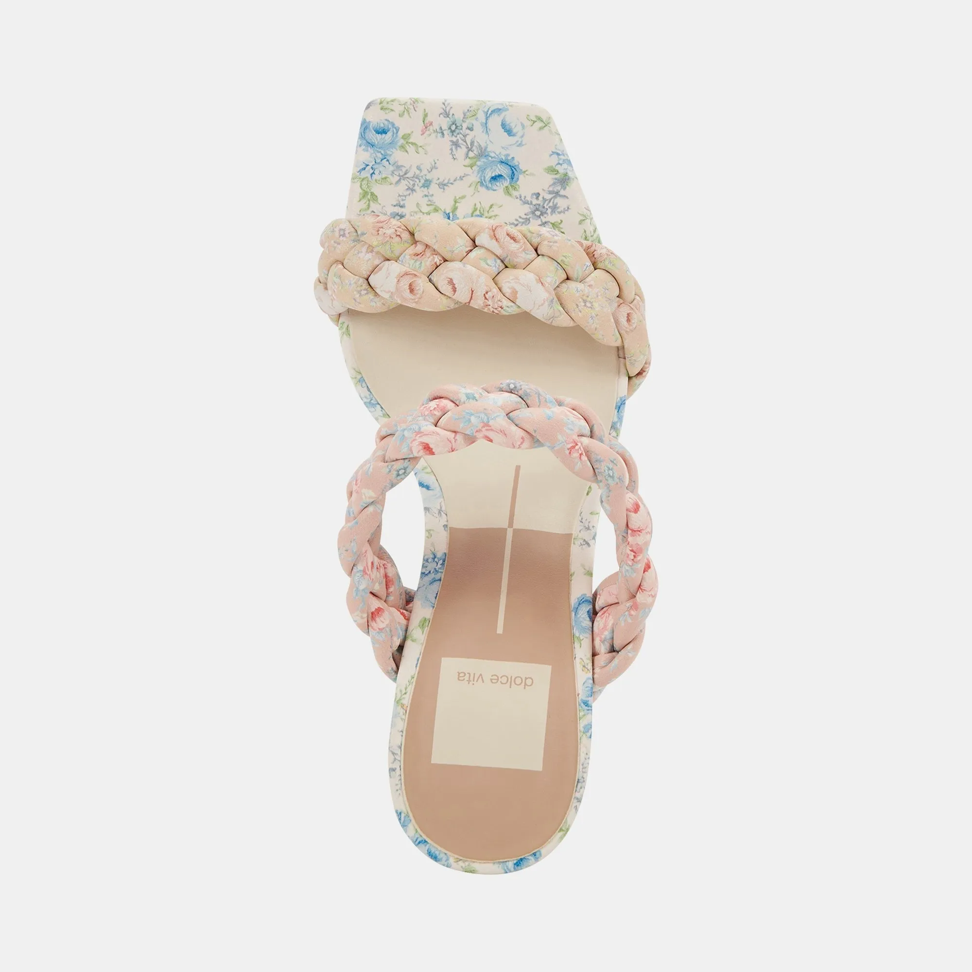 Dolce Vita Paily Pink Floral Stella Braided Straps Slip On Heeled Sandals