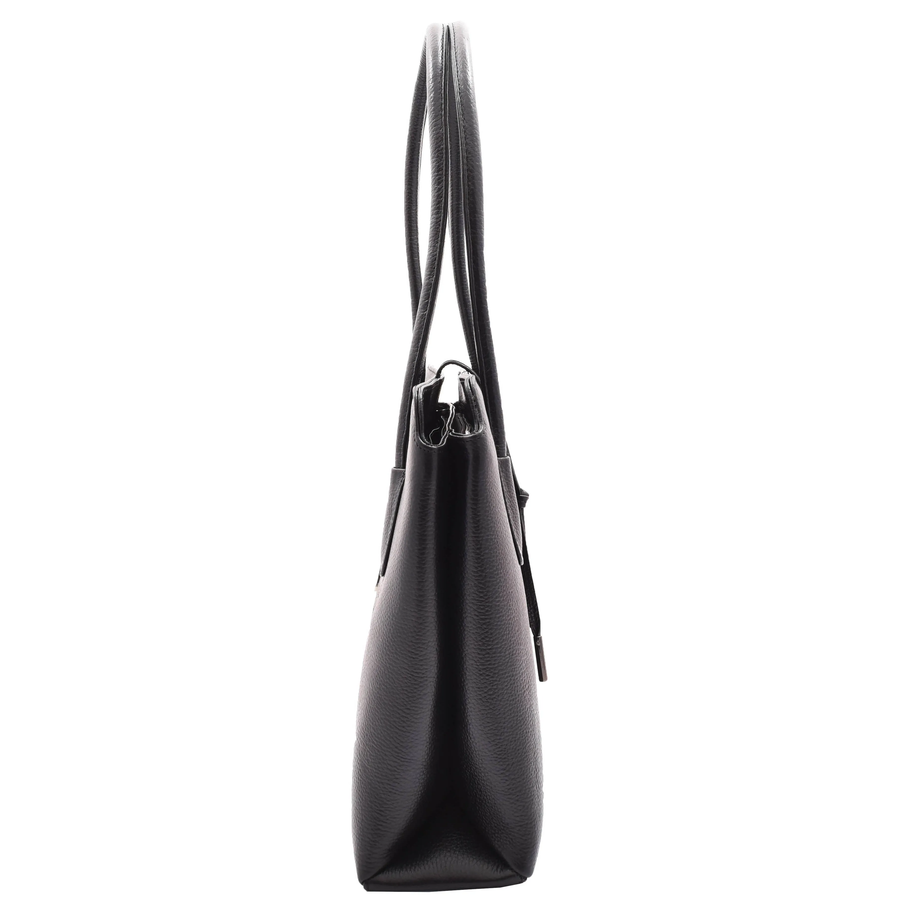 DR590 Women's Stylish Zip Opening Tote Large Shoulder Bag Black