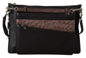 Elegant Black Leather Sling Shoulder Bag