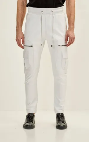 Genuine Leather Destination Joggers - White