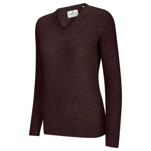 Lauder Ladies Cable Pullover In Redwood