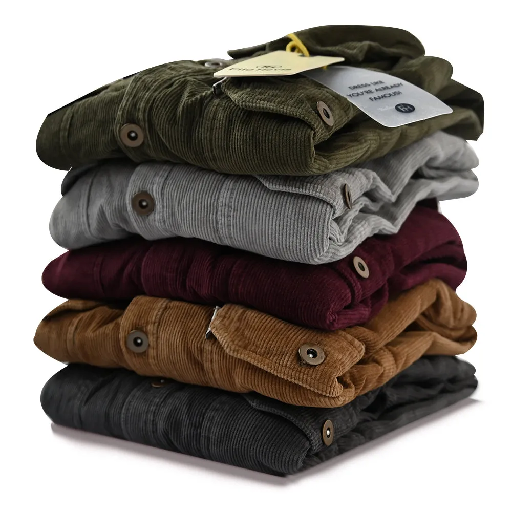 Men's Corduroy Cotton Regular fit Casual Shirt - Brown