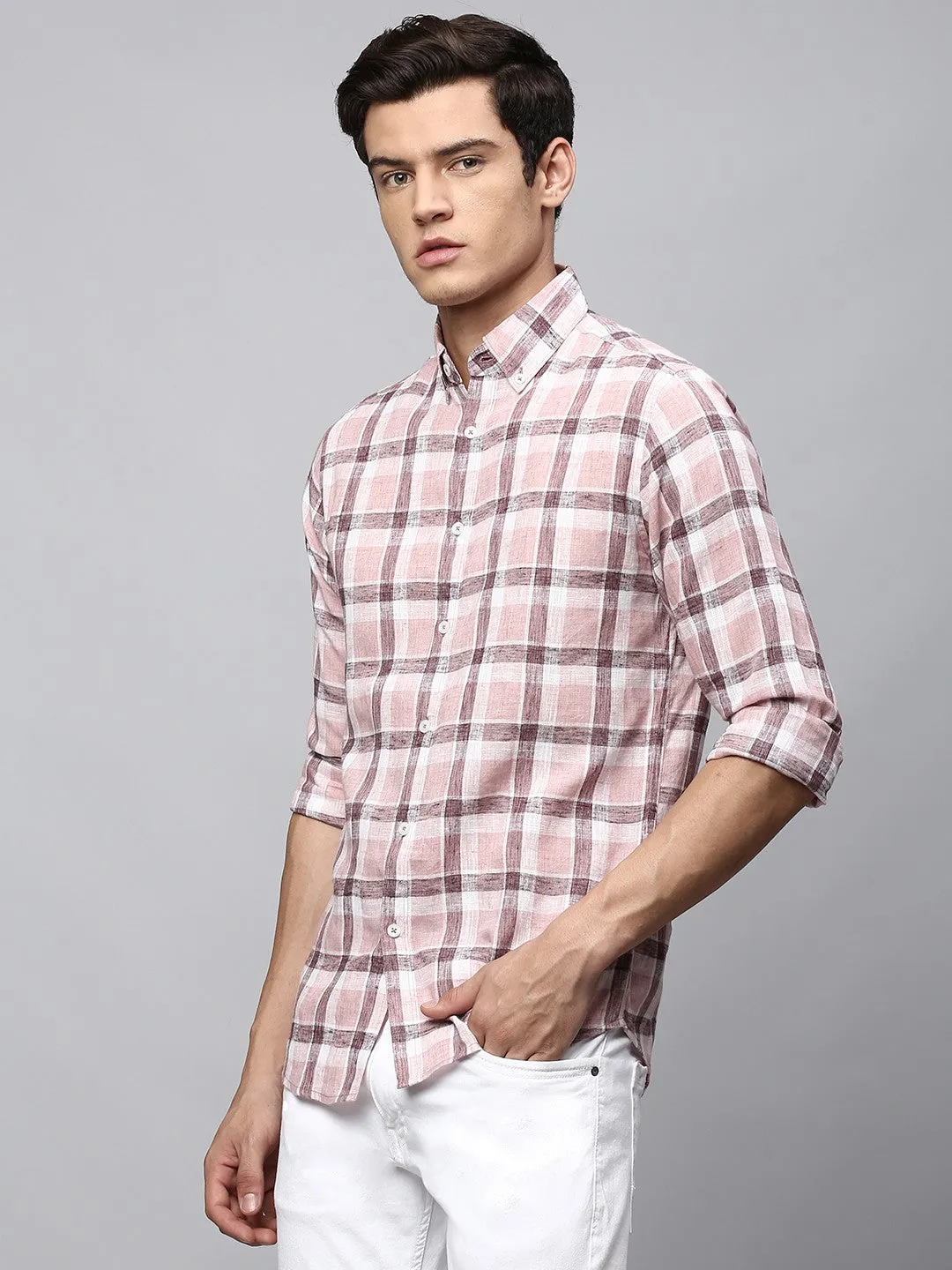 Men's Cuban Collar Regular Fit Solid Black Casual Shirts