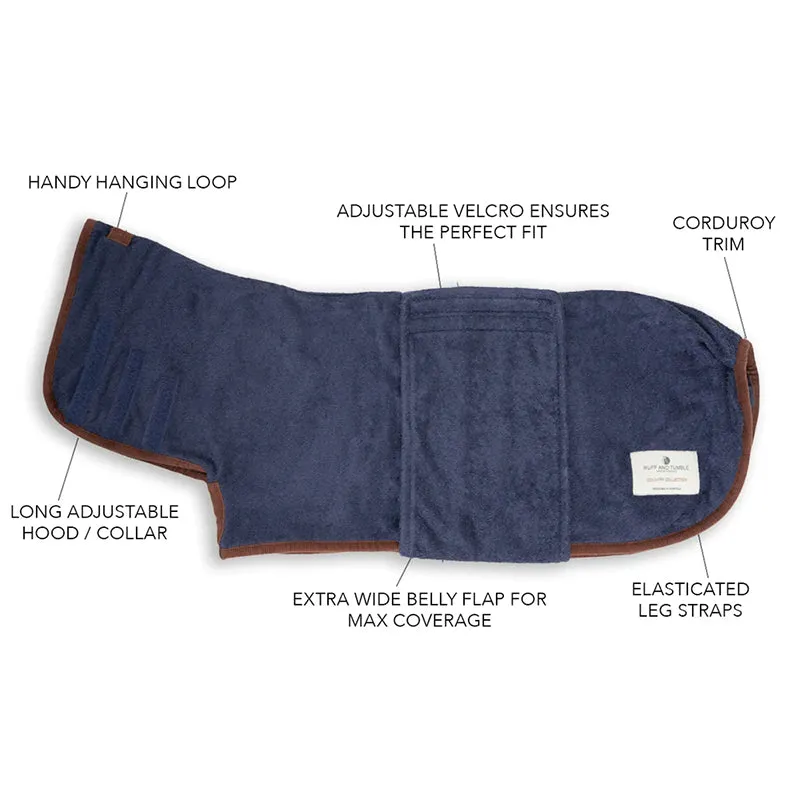 New Country Dog Drying Coat in French Navy