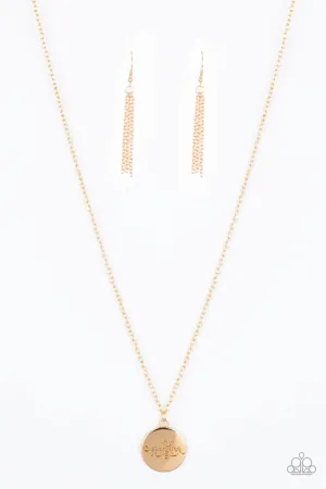 Paparazzi Necklace ~ Worlds Best Grandma - Gold