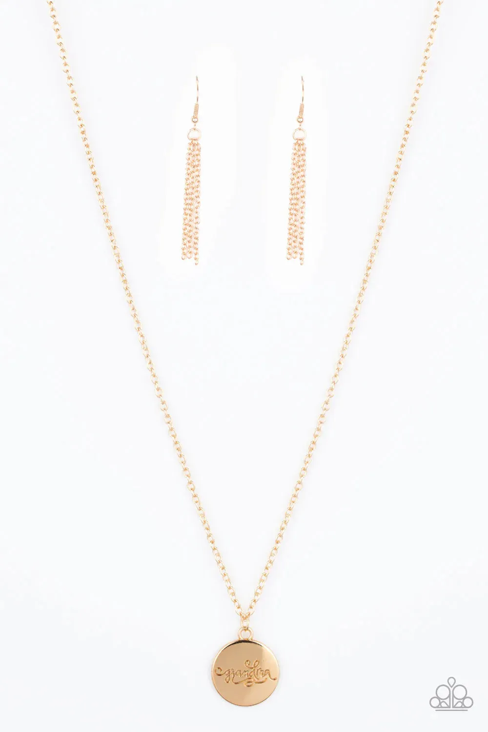 Paparazzi Necklace ~ Worlds Best Grandma - Gold