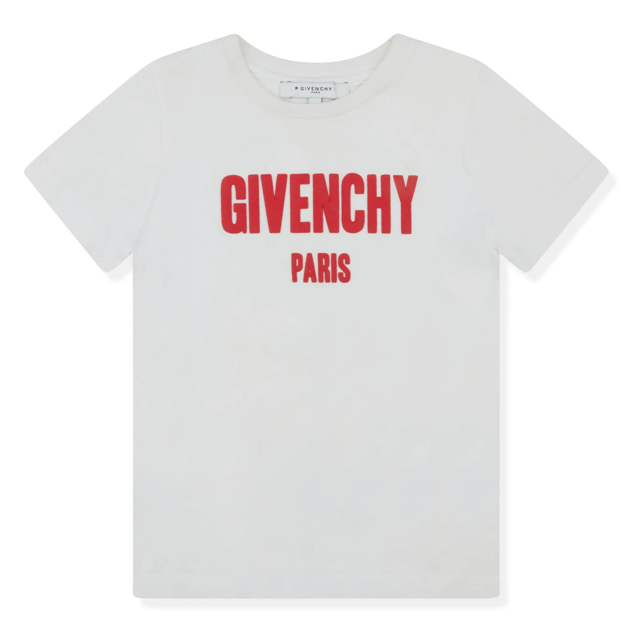 Preloved - Givenchy Paris Logo White Red Kids T Shirt