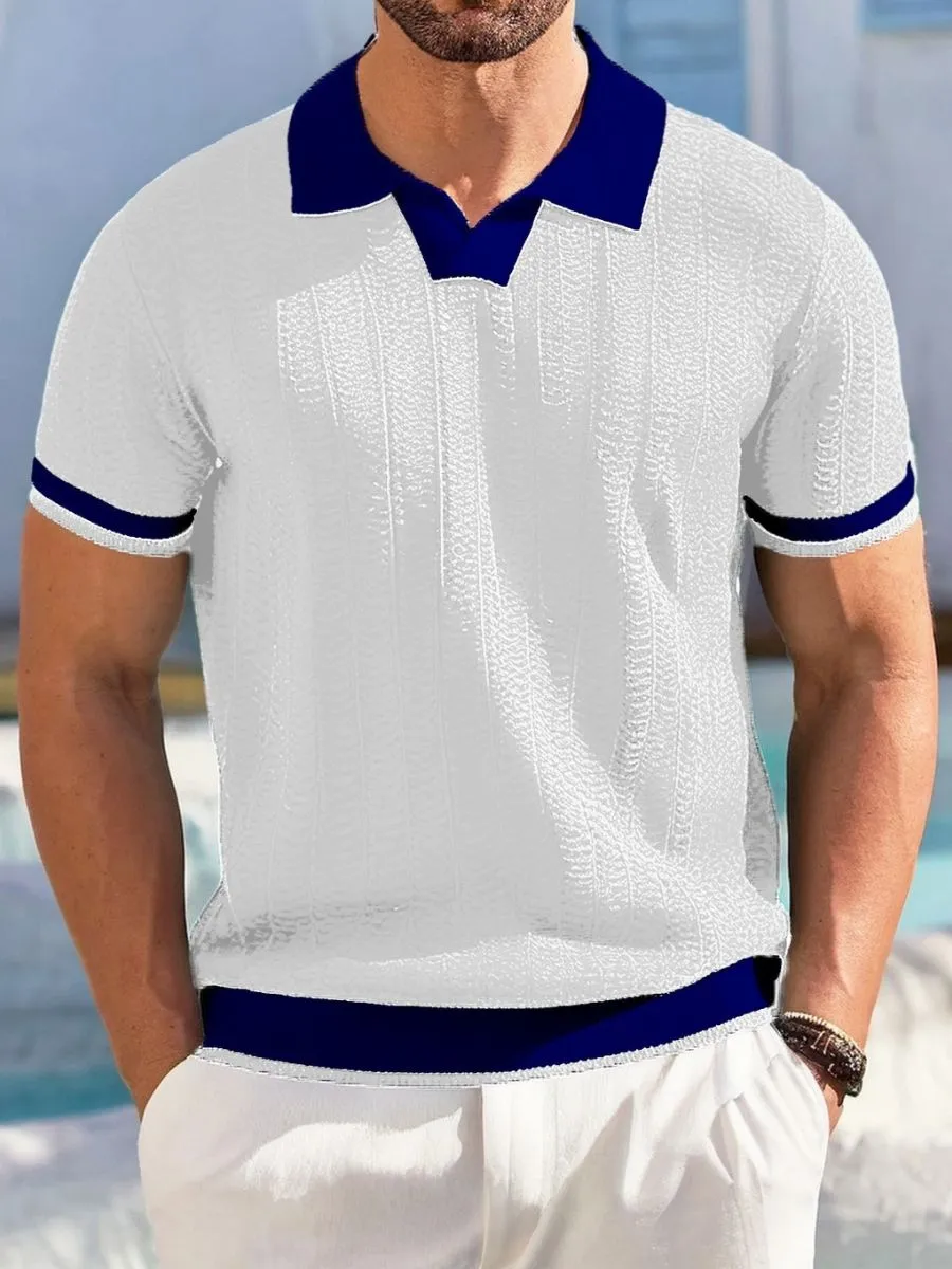 Retro Contrast Collar Casual Sweater Shirt