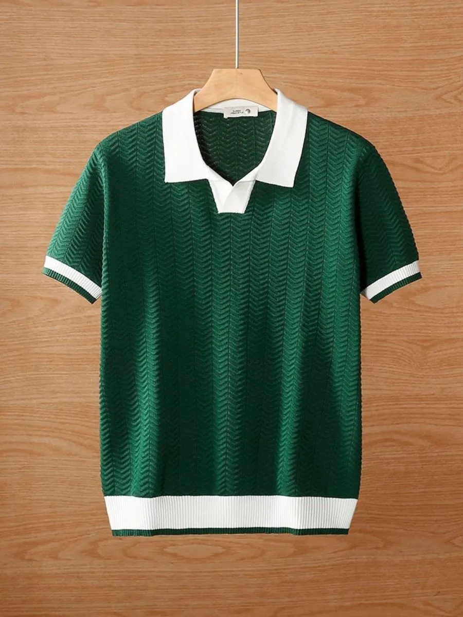 Retro Contrast Collar Casual Sweater Shirt