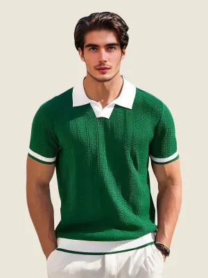Retro Contrast Collar Casual Sweater Shirt