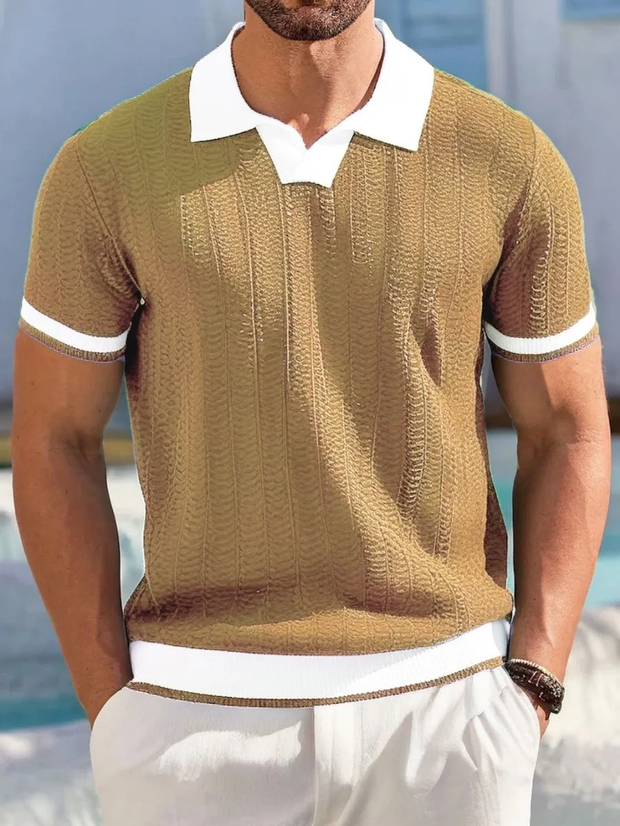Retro Contrast Collar Casual Sweater Shirt