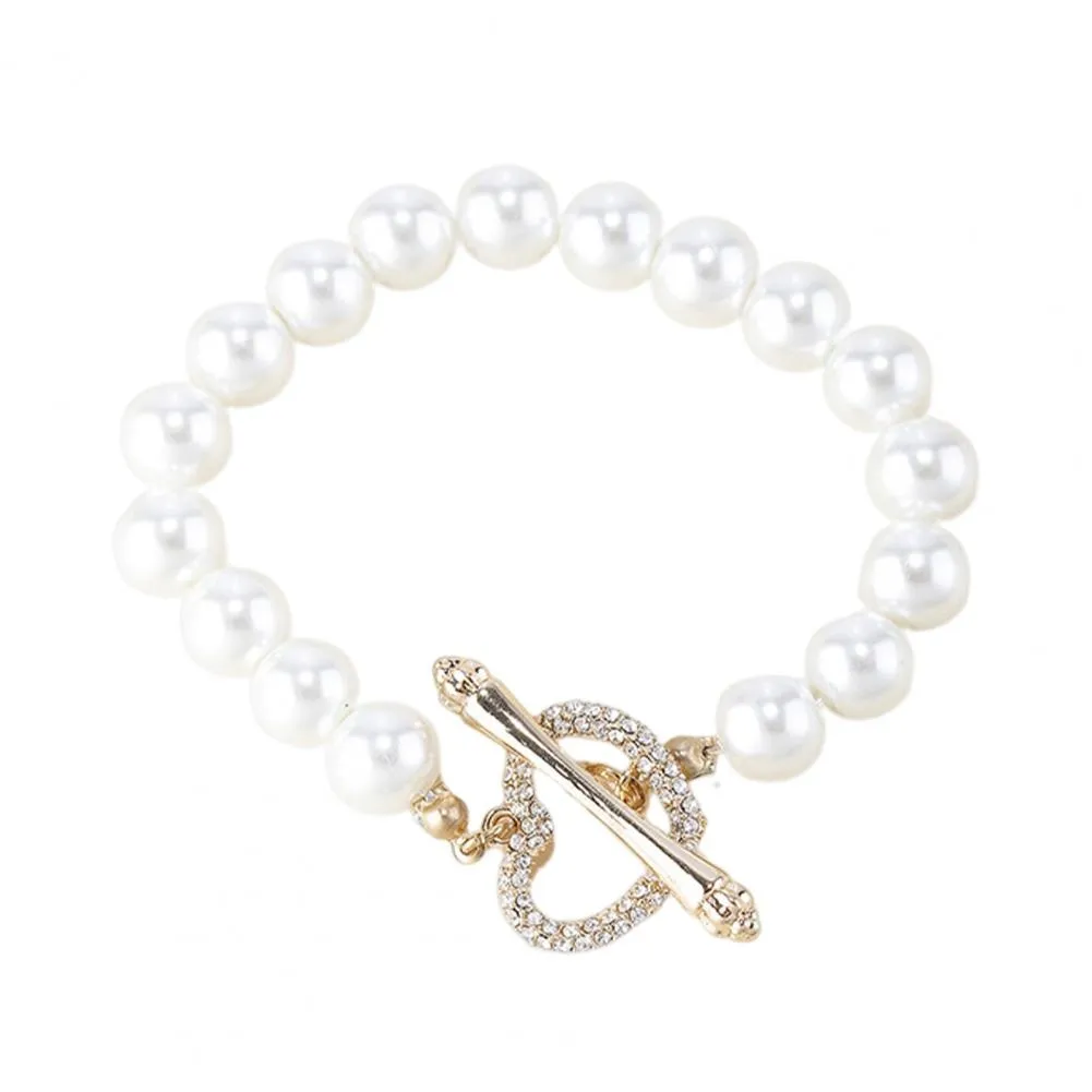Rhinestone Toggle Heart Bracelet