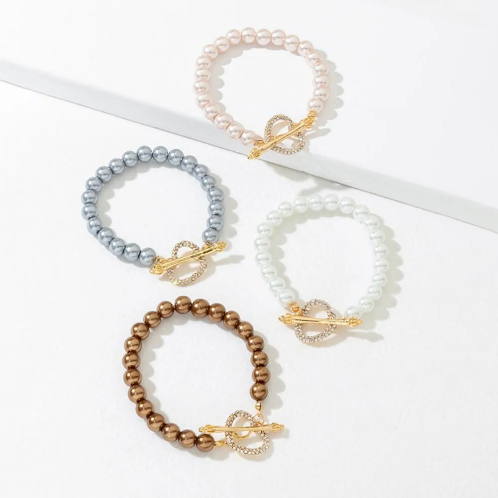 Rhinestone Toggle Heart Bracelet