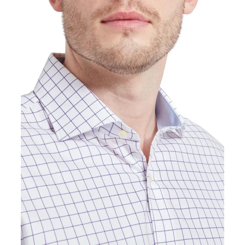 Schoffel Greenwich Single Cuff Classic Mens Shirt - Purple Check