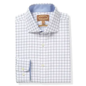 Schoffel Greenwich Single Cuff Classic Mens Shirt - Purple Check