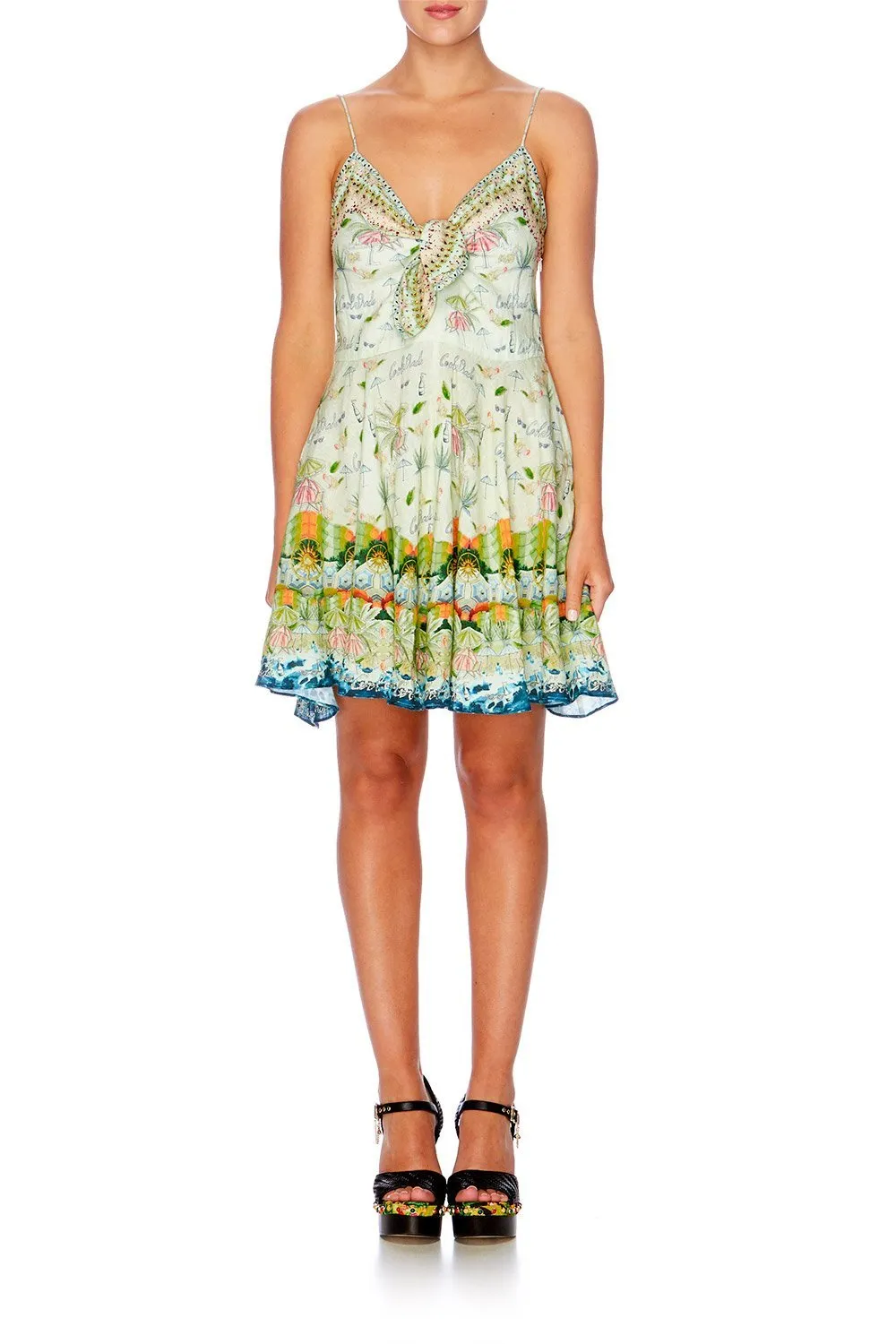 SHORT DRESS WITH TIE FRONT SUNDOWNERS