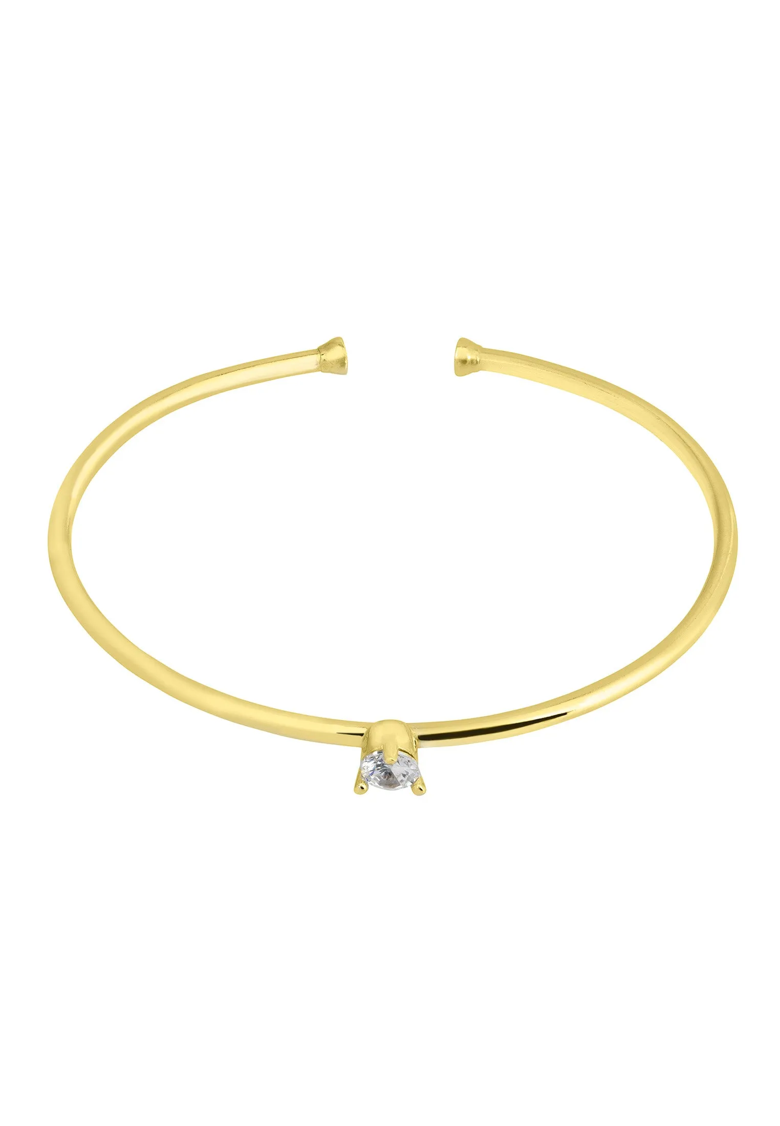 Solitaire Sparkle Bangle Gold