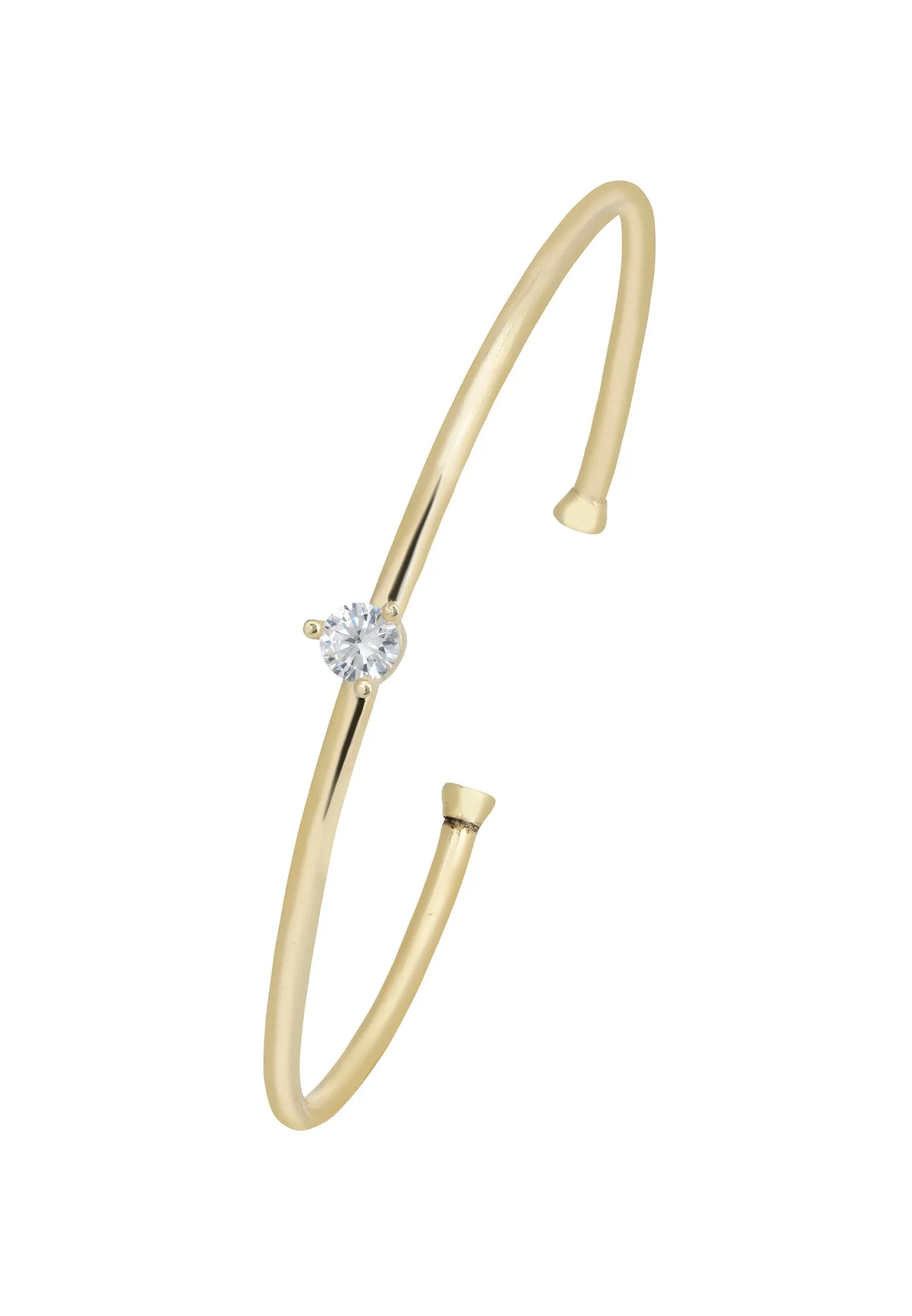 Solitaire Sparkle Bangle Gold