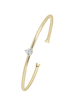 Solitaire Sparkle Bangle Gold