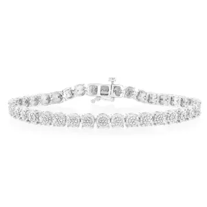 Sterling Silver 1/4 Carat Diamond Tennis Bracelet 18.5cm