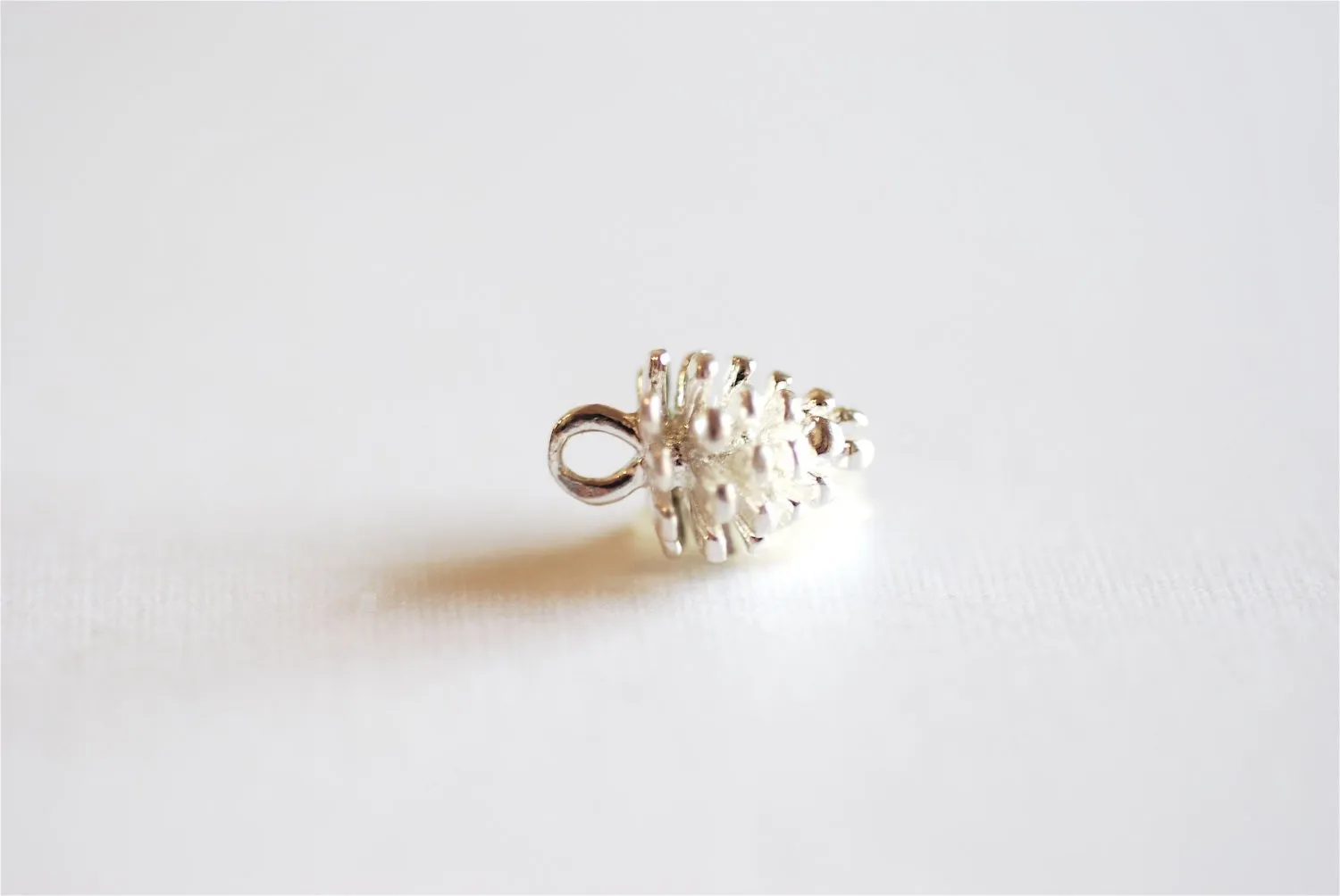 Sterling Silver Wholesale Pinecone Charm- 925 Pine Cone Pendant, Small Silver Conifer Tree Charm, Nature Forest Woodland Charm, 290