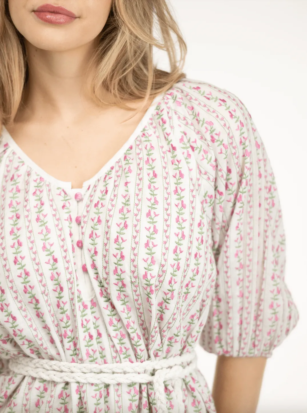 The Addy Mini Dress | Ivory Vintage Floral Embroidery