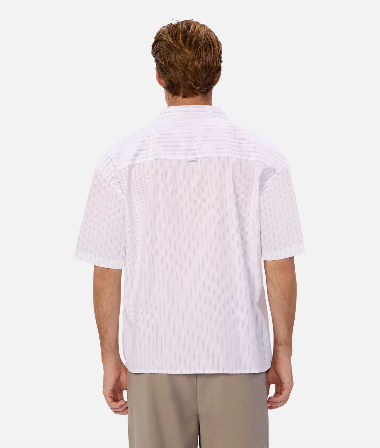 The Yale S/s Shirt - Off White Blue